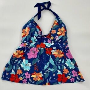 Heat Swimwear Womens Blue Floral SwimSuit Tankini SIZE Medium
